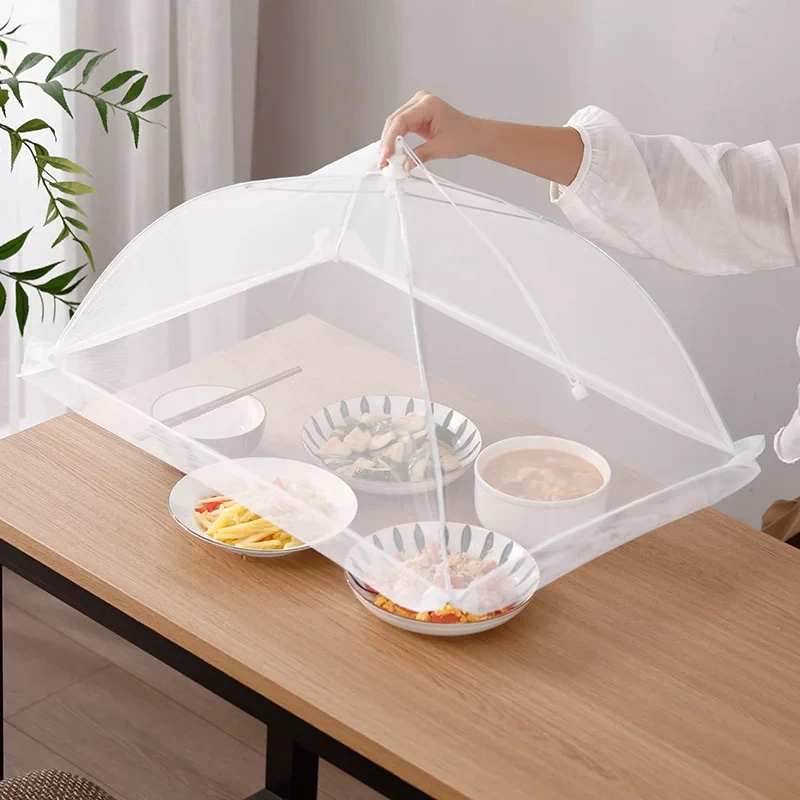 Food Cover Mesh Folding Washable Flies Tables Cover Insect Proof Protective Dish Covers Home Kitchen Storage Accessaries