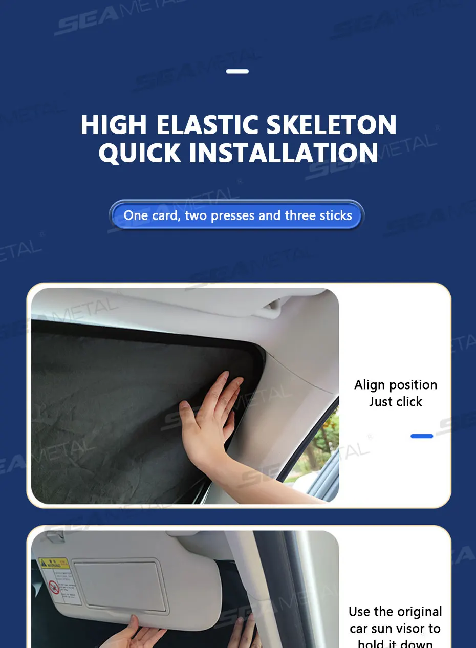 SEAMETAL Car Windshield Sun Shade Cover Foldable Front Window Sun Visor Blocks UV Refletive Car Parasol Sunshade Protector Cover