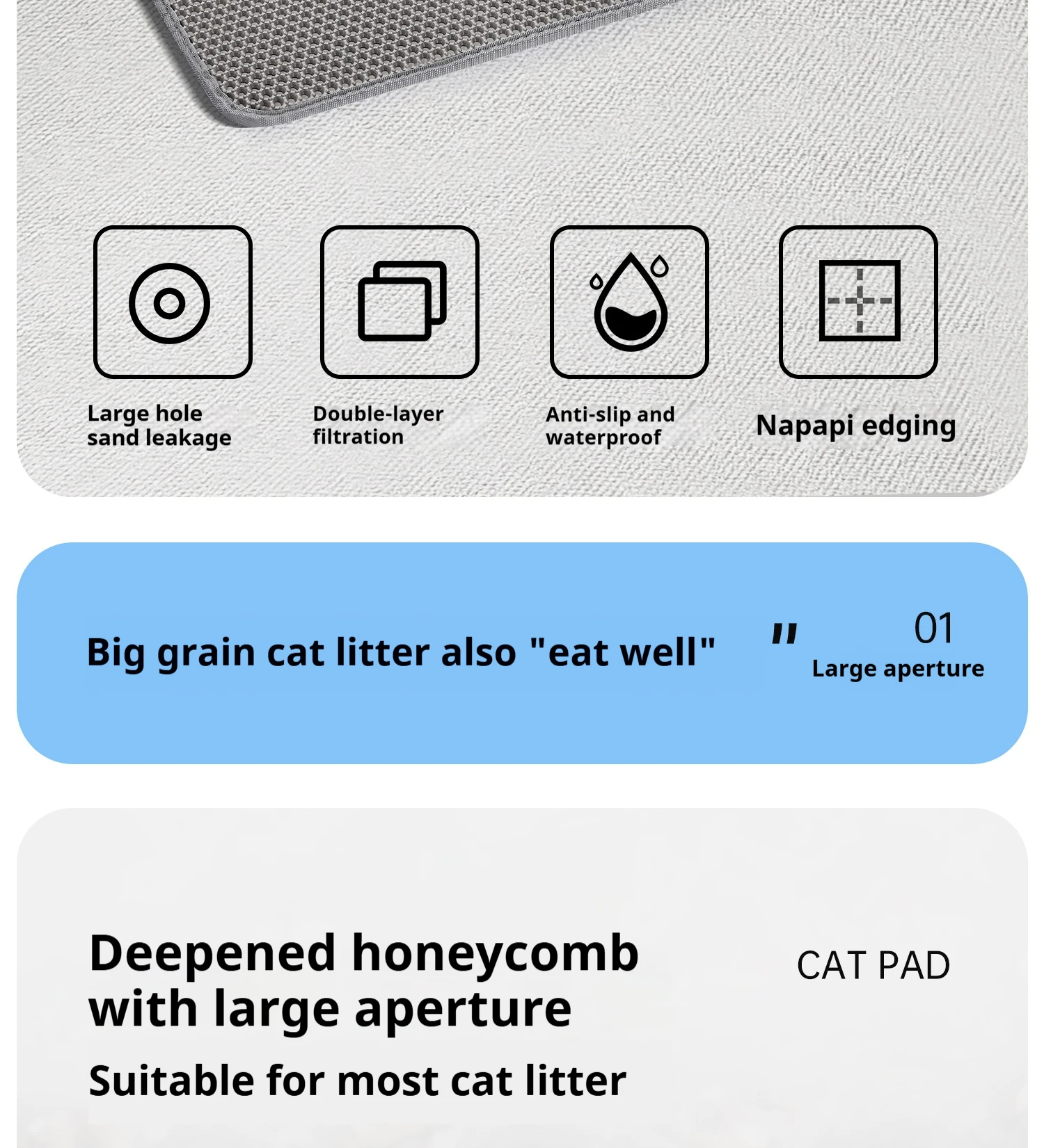 60CMX90CM Cat Litter Mat Waterproof Double Layer Pet Litter Box Mat Pet Toilet Cat Mat Nonslip Sand Cat Washable Mat Pet Clean