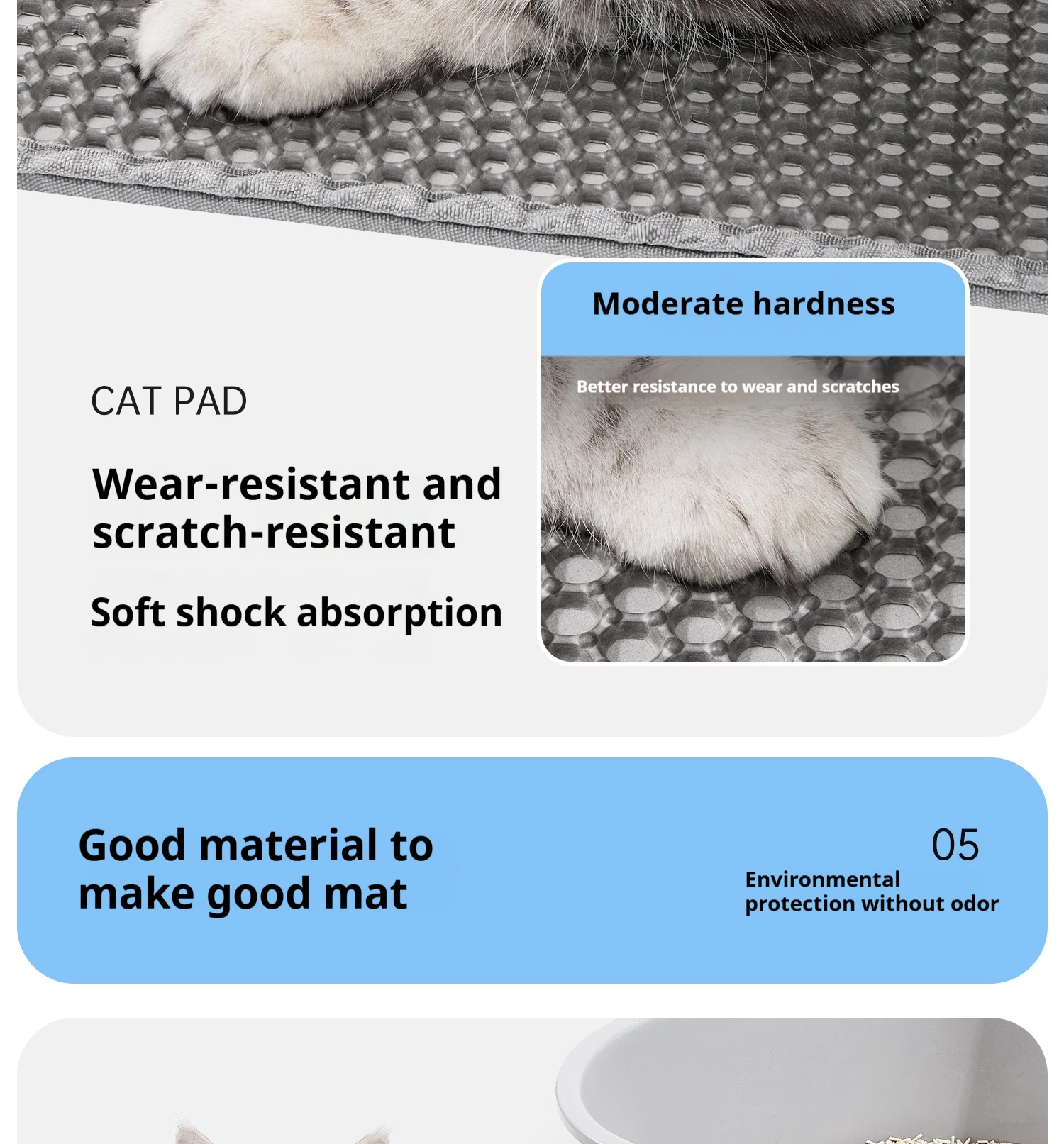 60CMX90CM Cat Litter Mat Waterproof Double Layer Pet Litter Box Mat Pet Toilet Cat Mat Nonslip Sand Cat Washable Mat Pet Clean