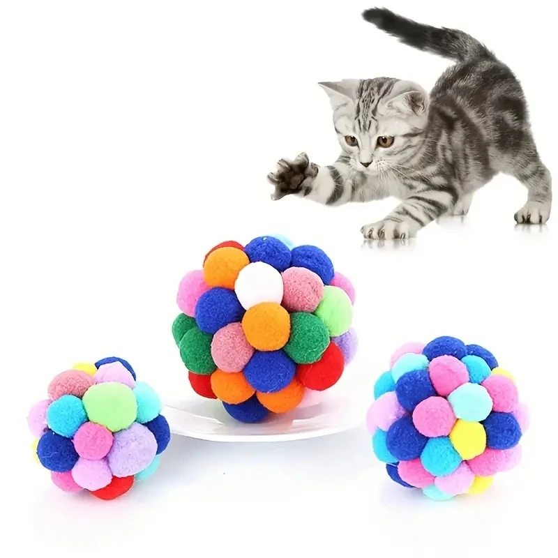 1/3PCS Cat Toys Cat Plush Ball Toy Pet Elastic Bell Ball Self Hi Ball Playing Cat Colorful Woolen Ball 1/3PCS Cat Toys Cat Plush Ball Toy Pet Elastic Bell Ball Self Hi Ball Playing Cat Colorful Woolen Ball