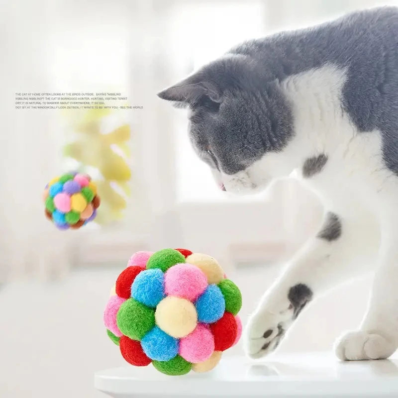 1/3PCS Cat Toys Cat Plush Ball Toy Pet Elastic Bell Ball Self Hi Ball Playing Cat Colorful Woolen Ball 1/3PCS Cat Toys Cat Plush Ball Toy Pet Elastic Bell Ball Self Hi Ball Playing Cat Colorful Woolen Ball