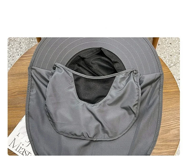 Summer Sun Hats UV Protection Outdoor Hunting Fishing Cap For Men Women Hiking Camping Visor Bucket Hat Neck Flap Fisherman Hat