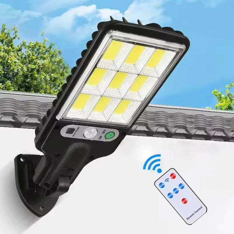 Outdoor Solar Wall Led Light with Human Body Motion Sensor 3 Modes Garden Terrace Garage Courtyard Waterproof Street Lighting