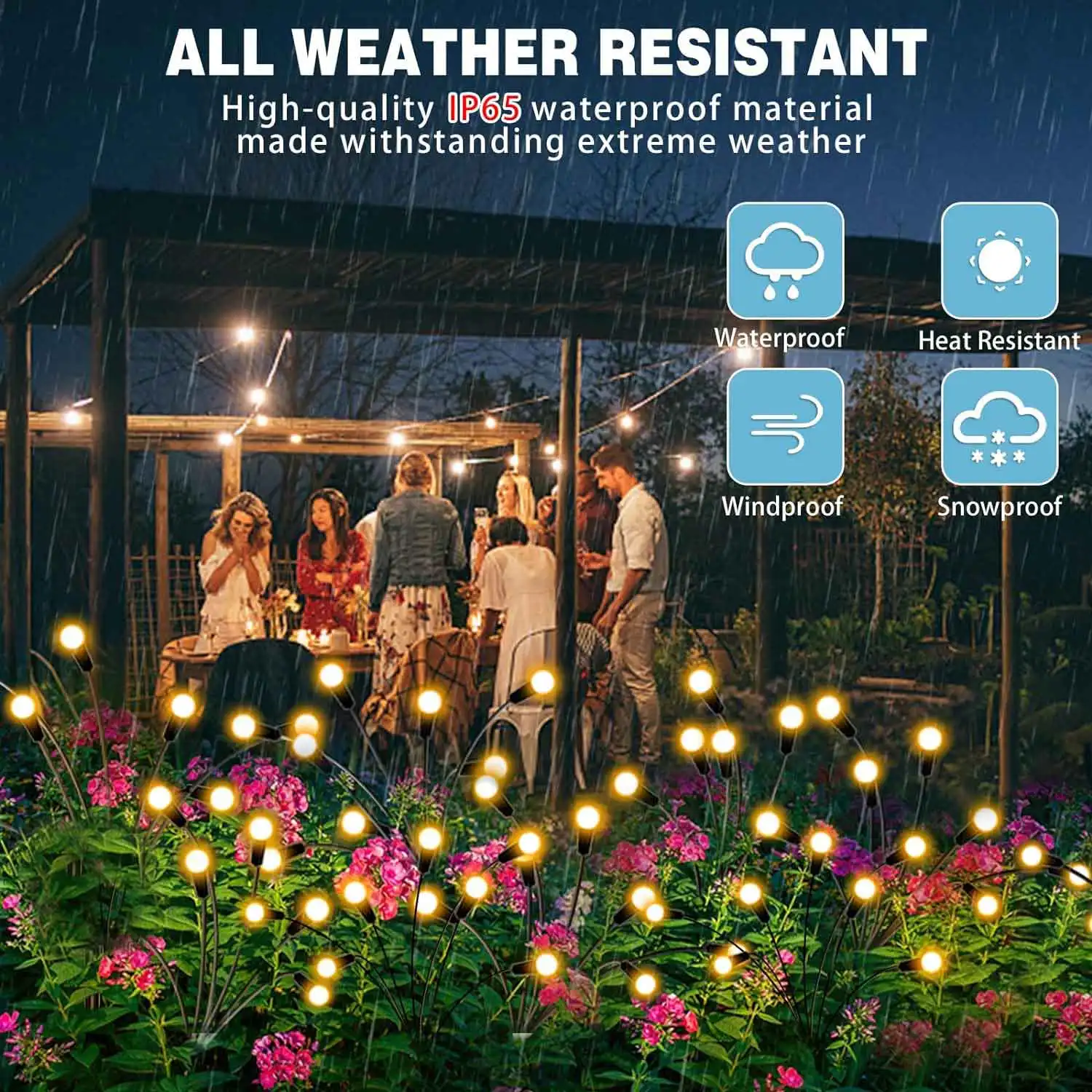 Garden Lights-New Upgraded Solar Powered Firefly Lights Outdoor Waterproof Vibran Garden Lights for Decorationi